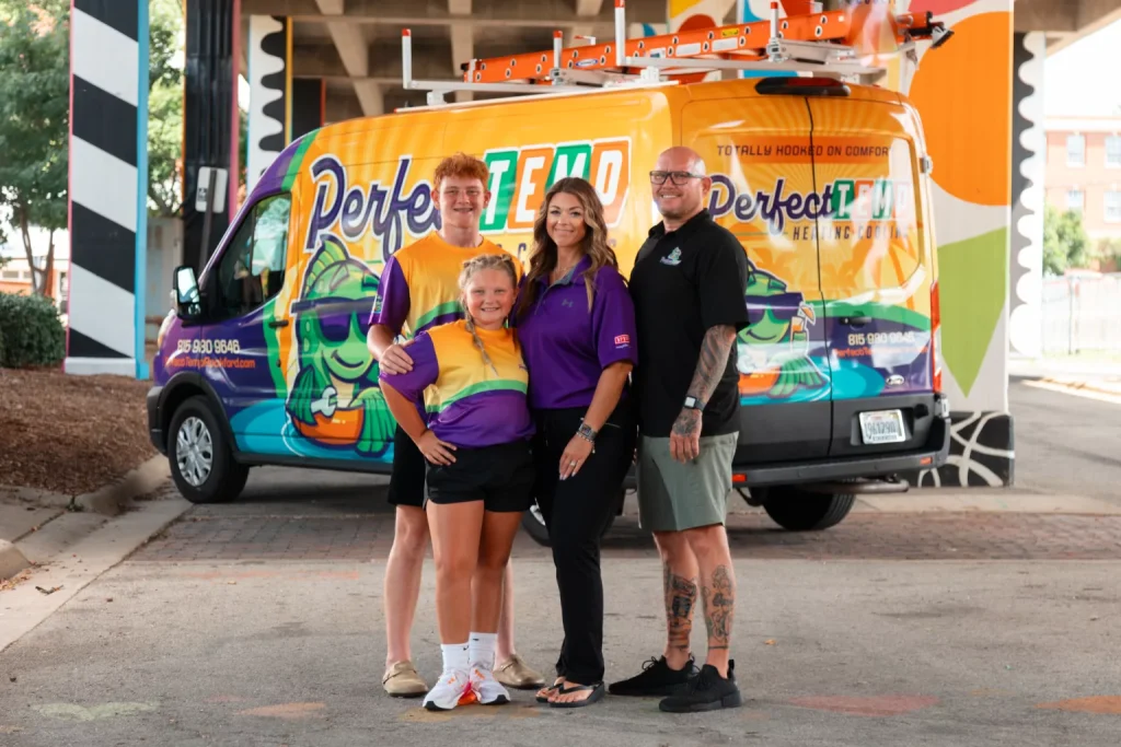 perfect temp owner Dave Vernetti and his family
